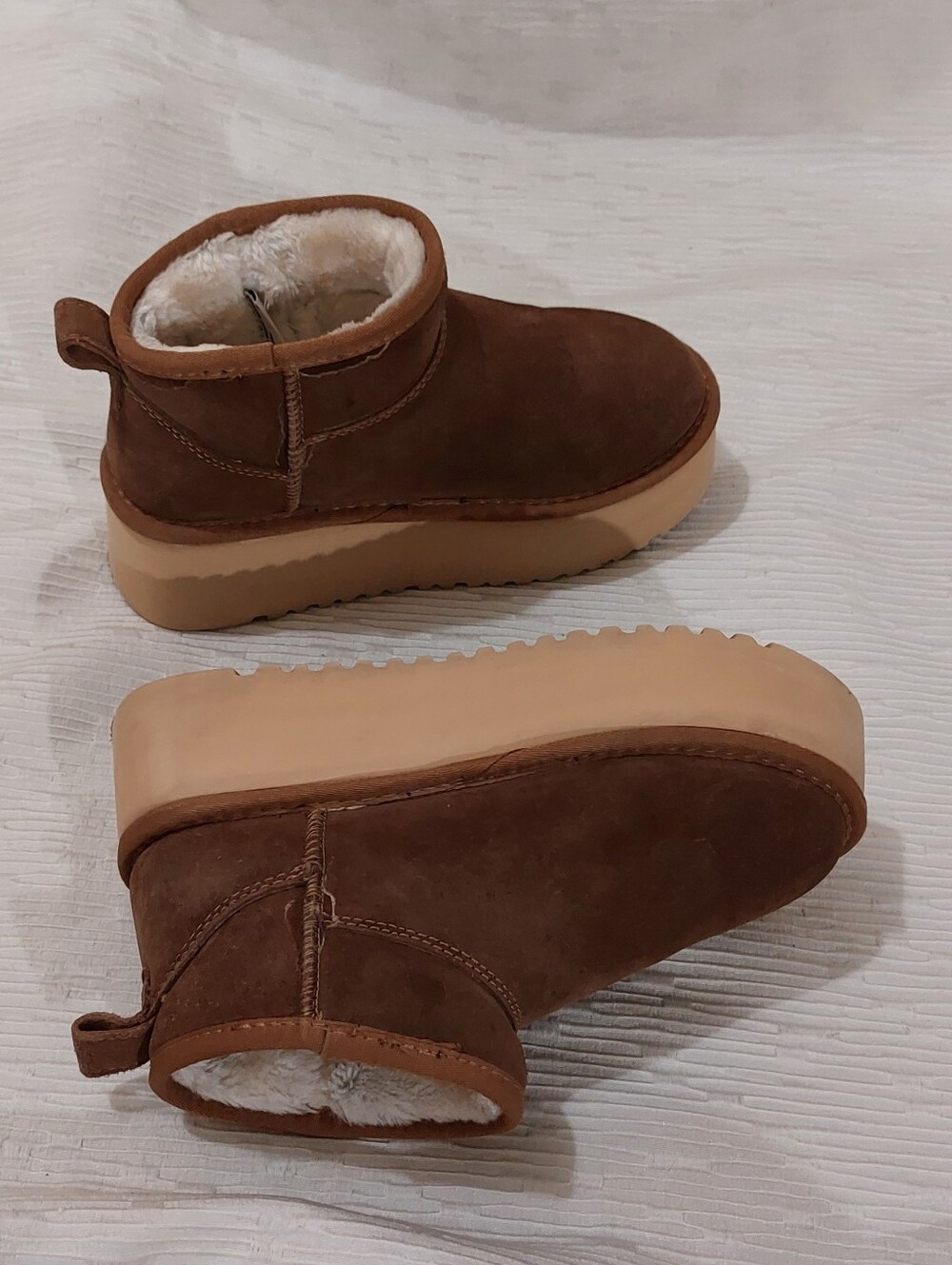 Project Cloud Brown Suede Platform Booties Size 6 - Picture 5 of 10